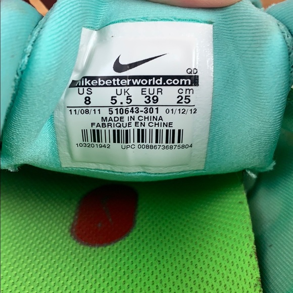 Nike Free Run 5.0 Teal Tiffany Blue Sneakers Shoes - Picture 5 of 6